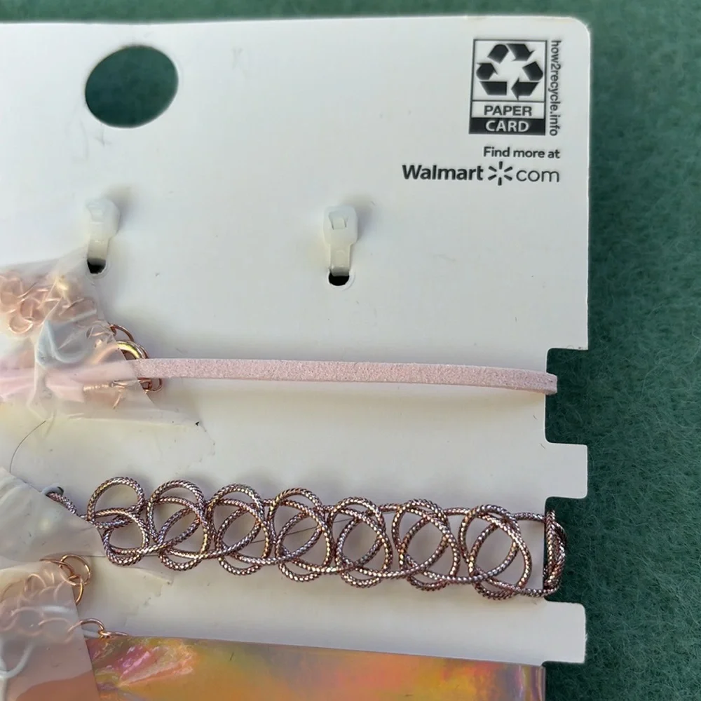 NWT Wonder Nation 4 12” Chokers 2 Extenders 3 Rings Set Butterfly Love Stretch